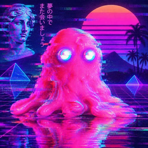 Blorp, a vaporwave glitch blob creature